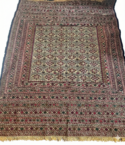 Handmade Persian Milliki Killim Wool Rug – 6×4 ft Multicolor Needlework Carpet