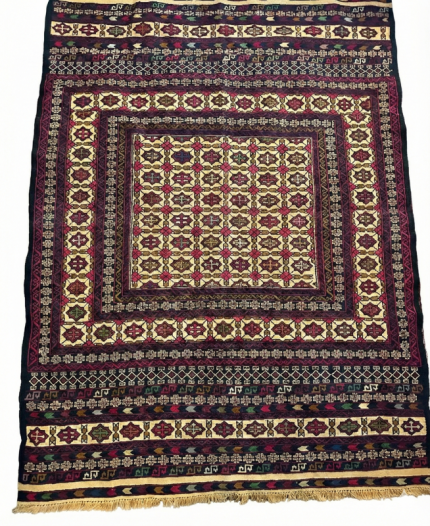 Handmade Persian Milliki Killim Carpet – Wool Blend, Multicolor (6×4 ft)